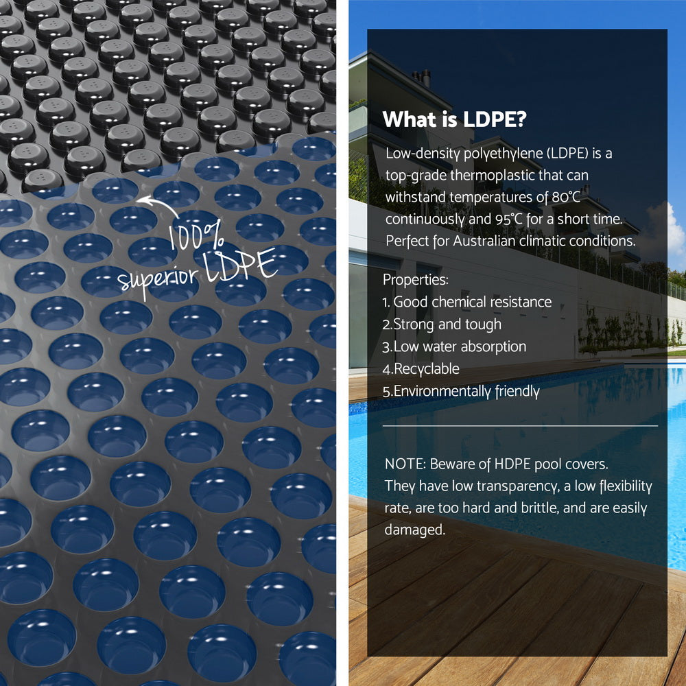 Aqua Buddy Pool Cover 600 Micron 6.5x3m w/ Roller 4m Swimming Pools Black Solar Blanket