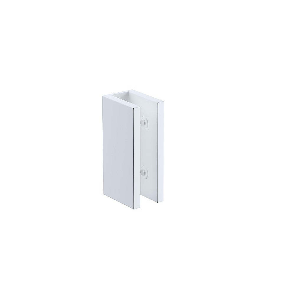 110cm Wall to Wall Frameless Shower Screen with White Brackets and SS Hinges, Round Handle