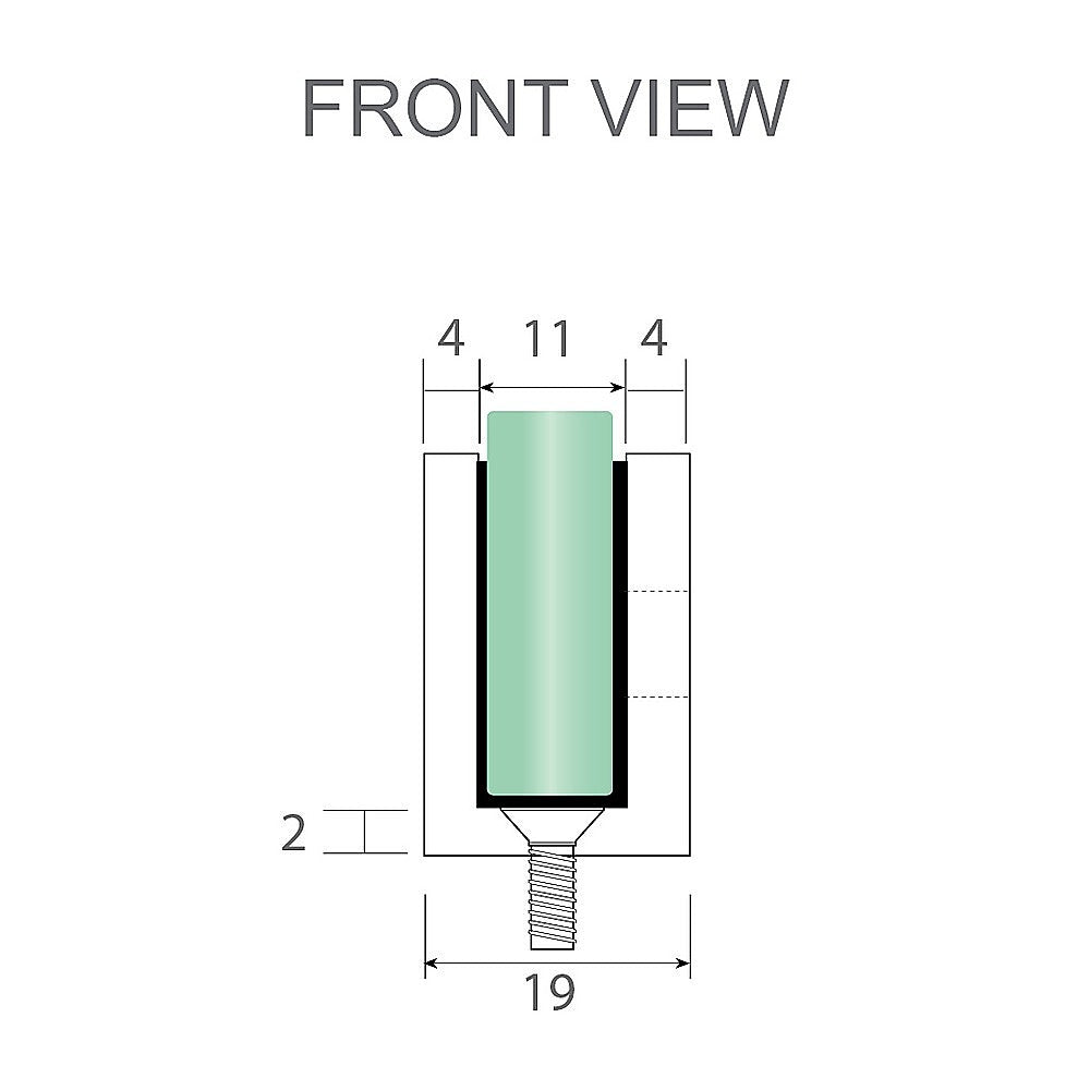 110cm Wall to Wall Frameless Shower Screen with White Brackets and SS Hinges, Round Handle