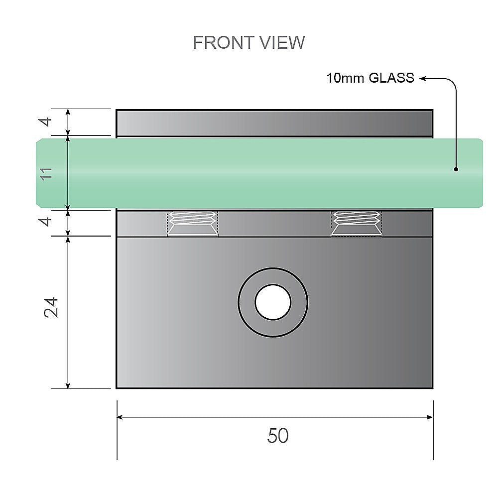 100cm Wall to Wall Frameless Shower Screen with White Brackets and Brass Hinges, Round Handle