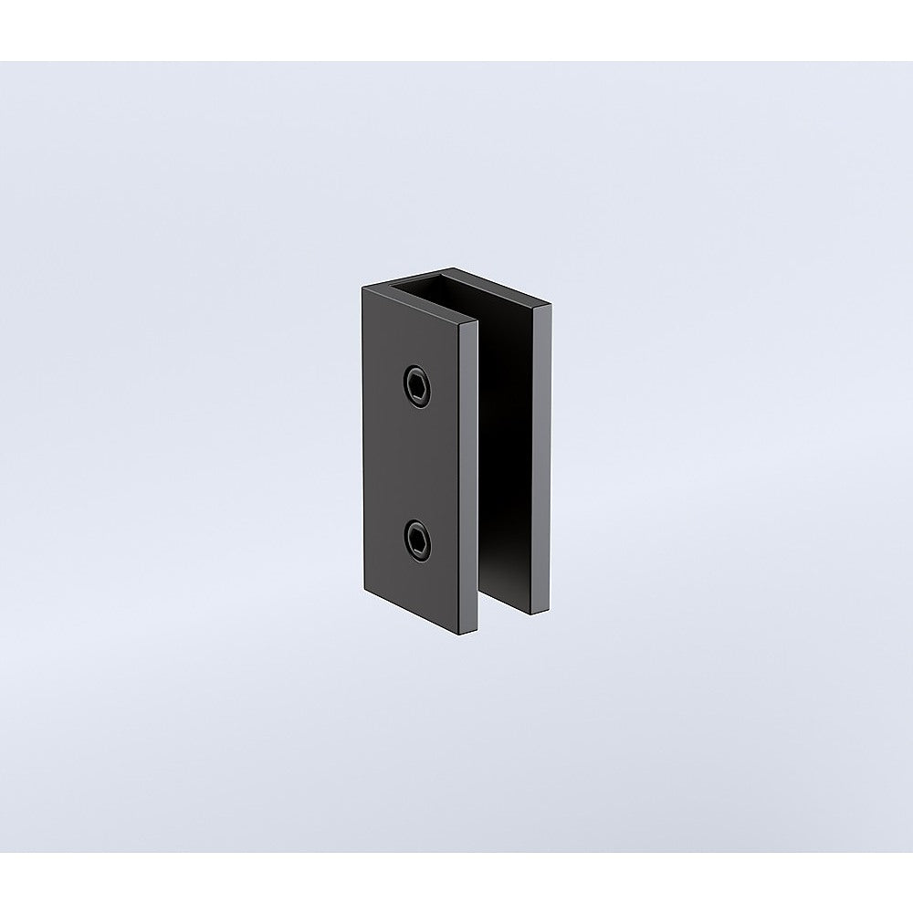 120x110cm Corner Frameless Shower Screen with Black Brackets and Brass Hinges, Round Handle