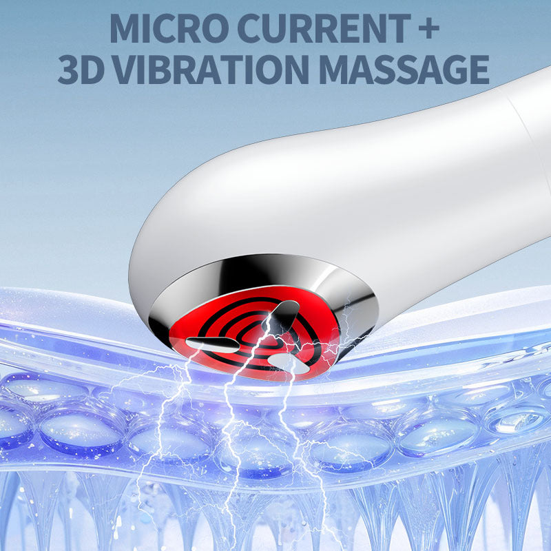 7-in-1 LED Facial Treatment Device - Microcurrent, 3D Vibration Massage for Neck, Face & Eyes(Gradient pink)