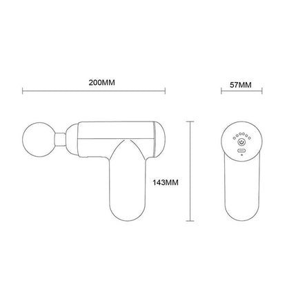 Compact Vibrating Fascia Massage Gun - Gray