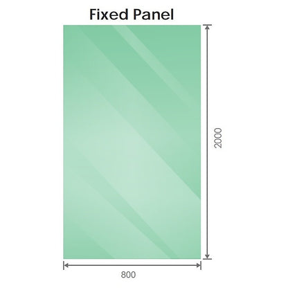 110x80cm Corner Frameless Shower Screen with White Channel and SS Hinges, Round Handle