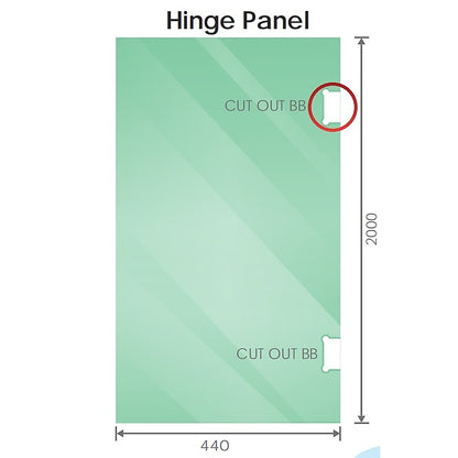 110cm Wall to Wall Frameless Shower Screen with White Brackets and SS Hinges, Round Handle