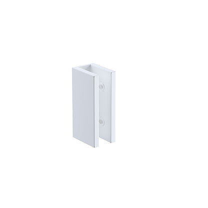 110cm Wall to Wall Frameless Shower Screen with White Brackets and SS Hinges, Round Handle
