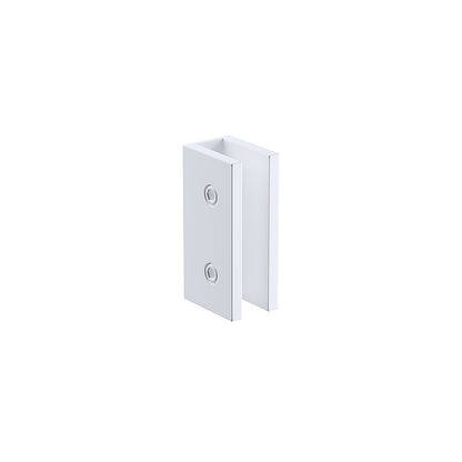 110cm Wall to Wall Frameless Shower Screen with White Brackets and SS Hinges, Round Handle