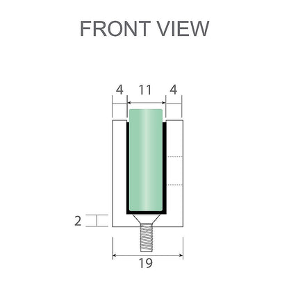 110cm Wall to Wall Frameless Shower Screen with White Brackets and SS Hinges, Round Handle