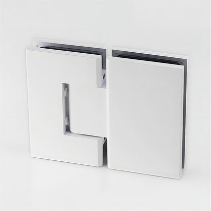 110cm Wall to Wall Frameless Shower Screen with White Brackets and SS Hinges, Round Handle