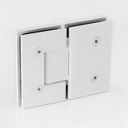 110cm Wall to Wall Frameless Shower Screen with White Brackets and SS Hinges, Round Handle