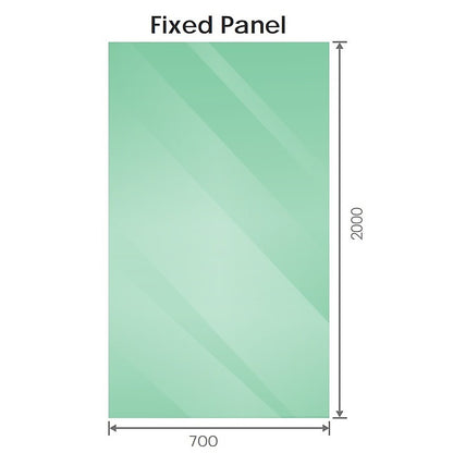 120x70cm Corner Frameless Shower Screen with Gunmetal Channel and SS Hinges, Round Handle