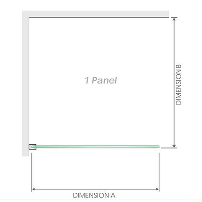 100x80cm Corner Frameless Shower Screen with Gunmetal Channel and Brass Hinges, Round Handle