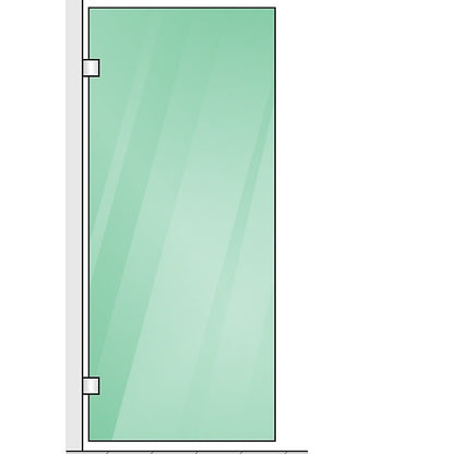 120x110cm Corner Frameless Shower Screen with Black Brackets and Brass Hinges, Round Handle
