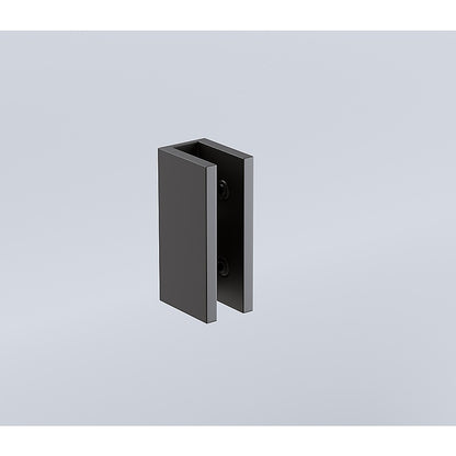 120x110cm Corner Frameless Shower Screen with Black Brackets and Brass Hinges, Round Handle
