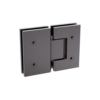 120x110cm Corner Frameless Shower Screen with Gunmetal Channel and Brass Hinges, Round Handle