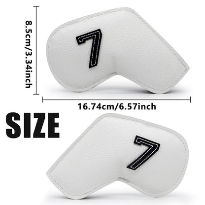 Yellow Golf Iron Head Covers Set of 10 - Waterproof PU Leather Club Protectors with Embroidered Numbers (3-9, P, A, S)