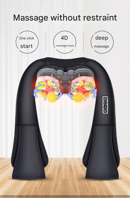 Deep Kneading Shiatsu Neck & Shoulder Massager with Heat - USB Rechargeable Ergonomic Design(Gray and black)