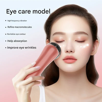 4-in-1 Facial Beauty Device - LED Light Therapy, Warm Lifting, Ion Cleansing & Eye Care(pink)