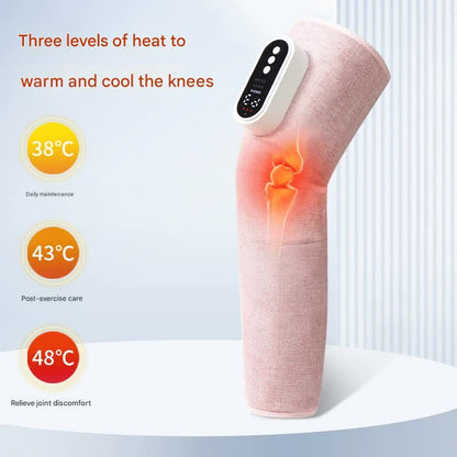 Rechargeable Air Compression Leg Massager with Heat Therapy for Knee & Calf Relief(grey-Single)